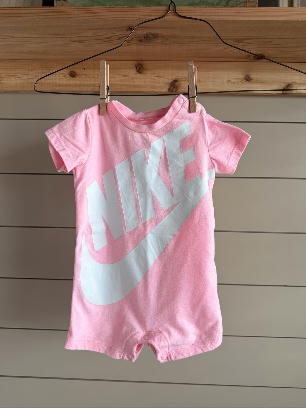 Nike Pink Short-Sleeve Baby Footie